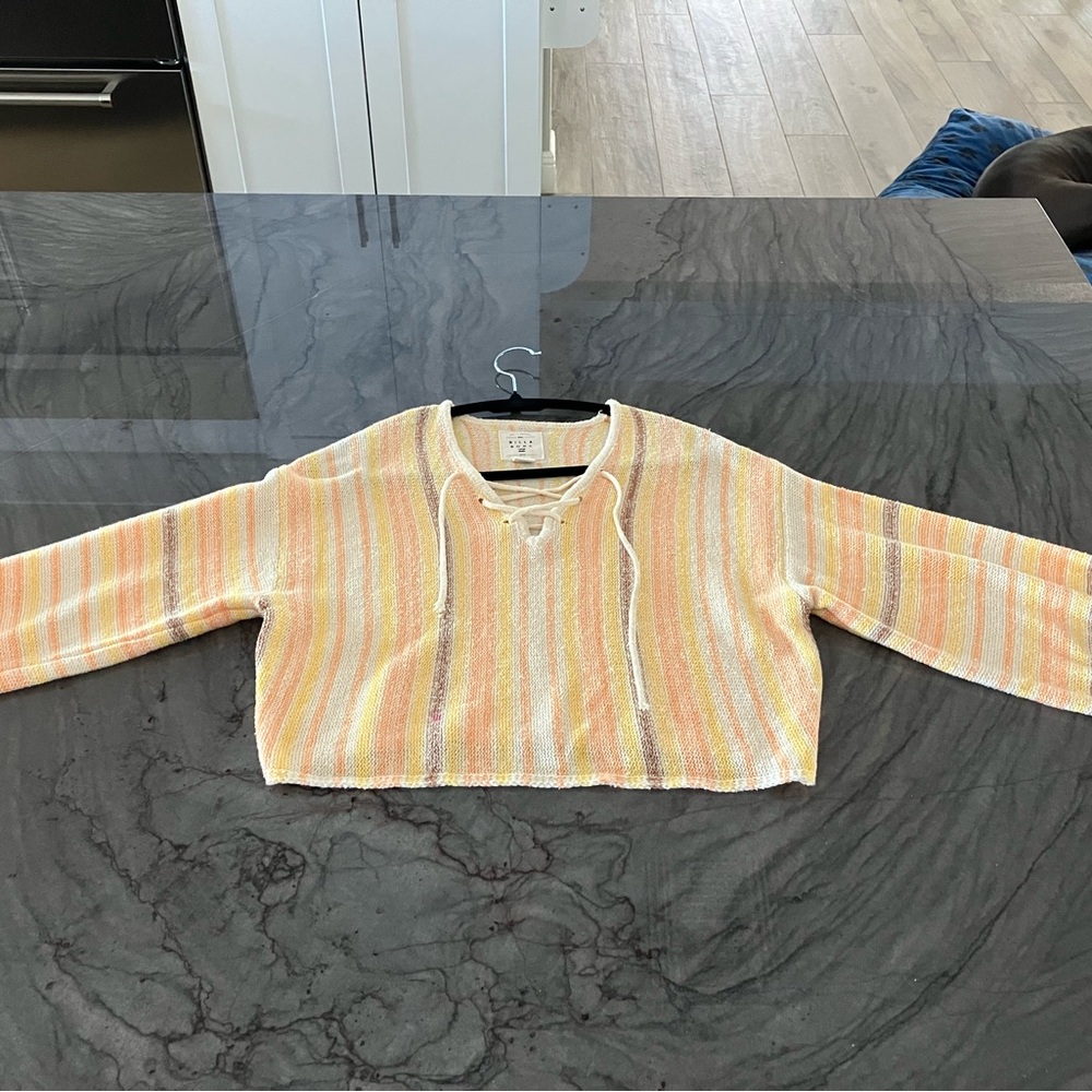 Billabong V-Neck Sweater Yellow and Pink